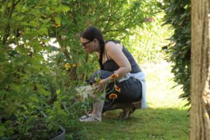 Travail en silence au jardin